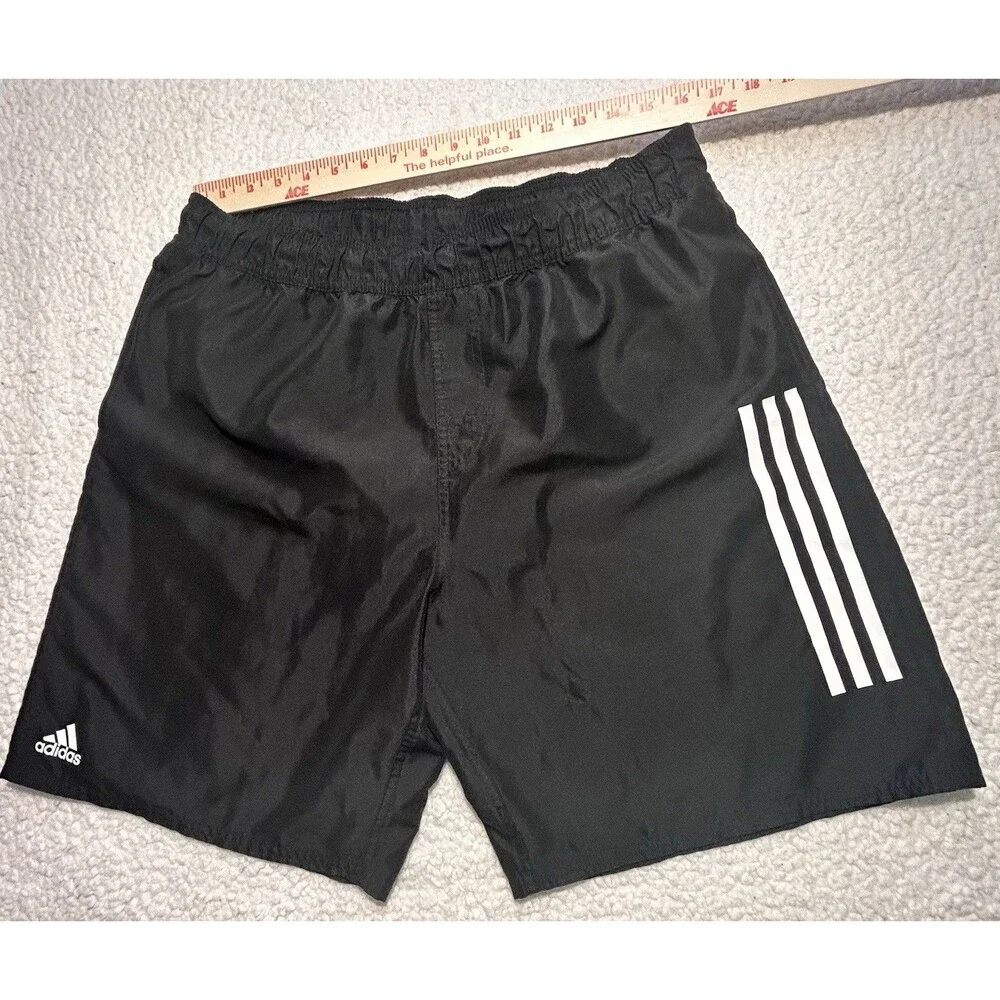 Adidas Mens Black Swim Trunks Shorts Mesh Liner Size XL Three Stripes Vietnam